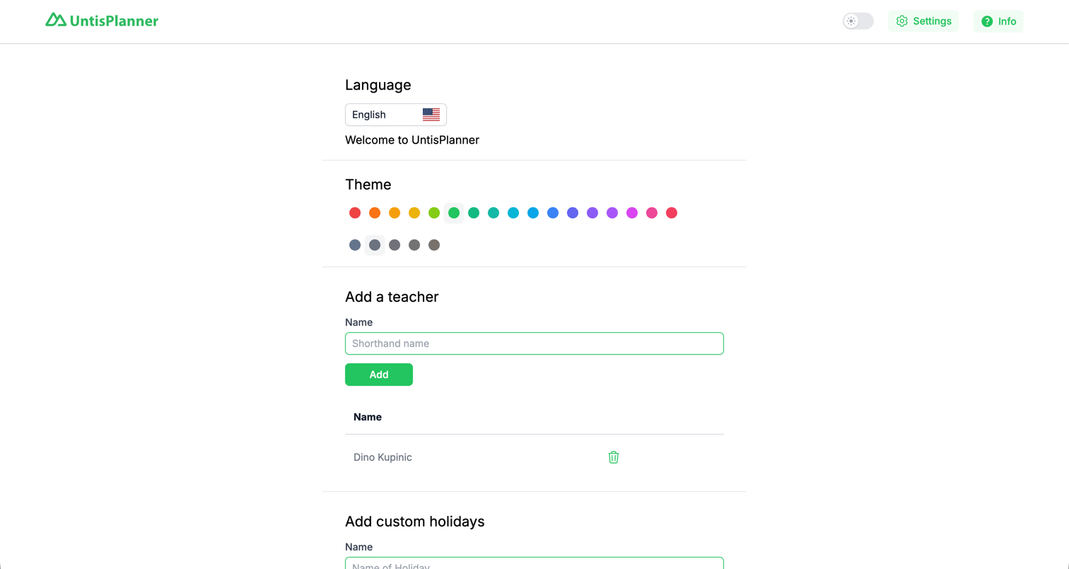 Settings Page